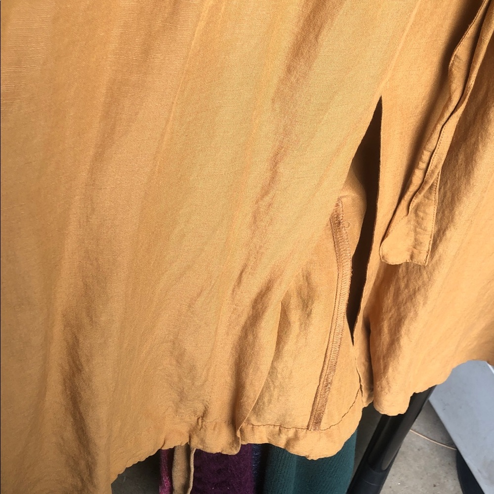 Madewell Mustard Yellow Short-Sleeve Tie-Waist Maxi Dress - Picture 8 of 12